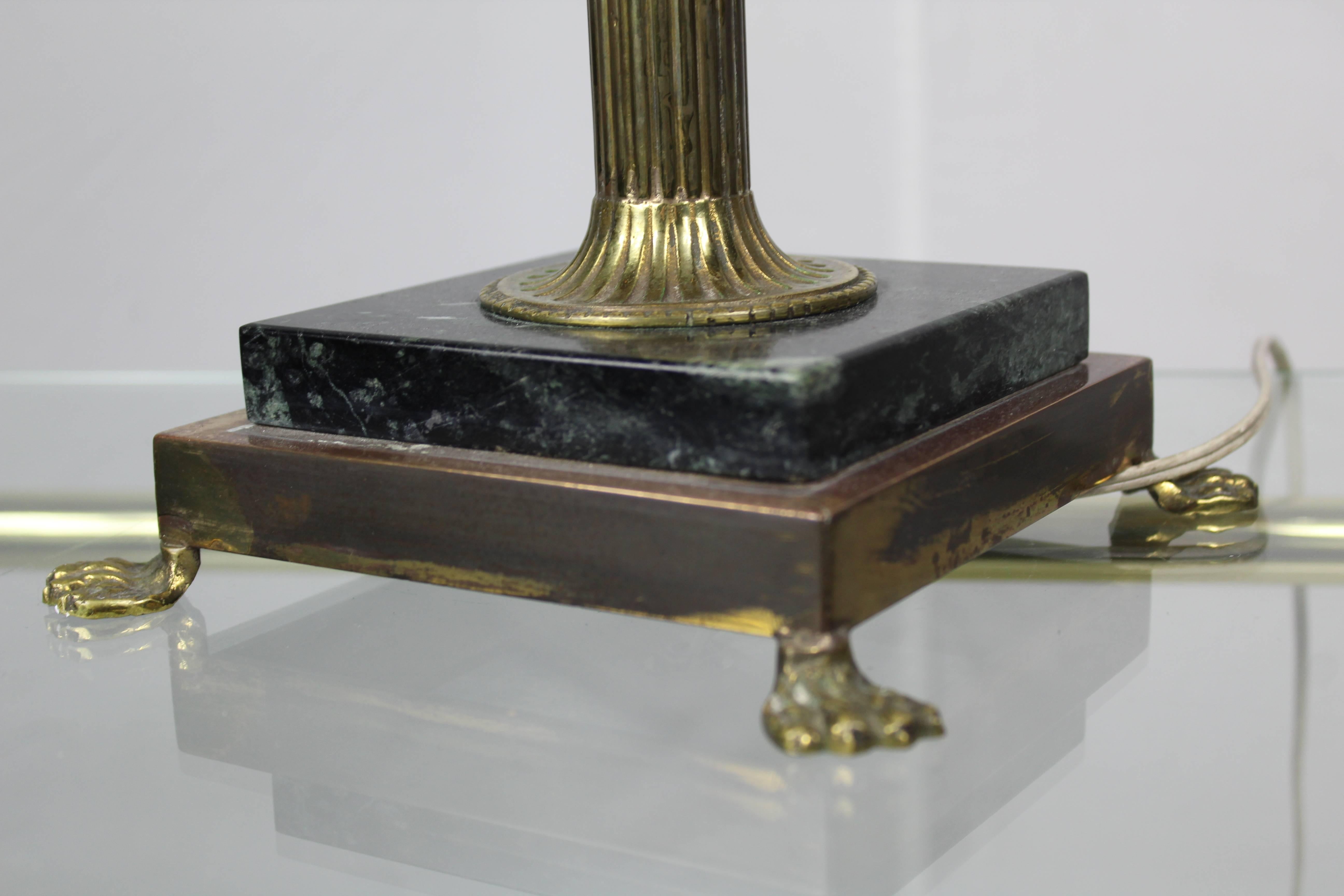 Italian Bronze and Marble Table Lamp, 1920s 4