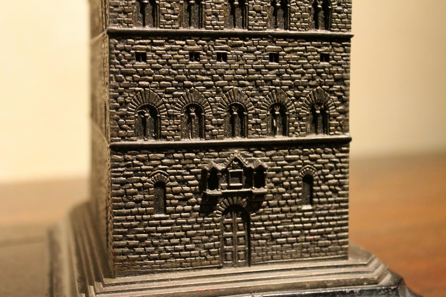 Italian Bronze and Metal Jewelry Box Modeled as Palazzo Vecchio, Florence, 1940s 3