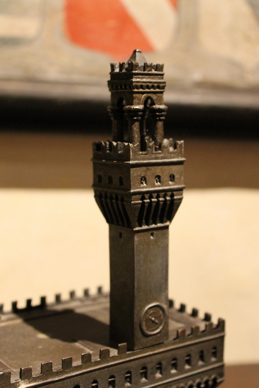 Italian Bronze and Metal Jewelry Box Modeled as Palazzo Vecchio, Florence, 1940s 1
