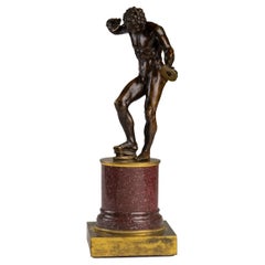 Italian Bronze and Porphyry Figure of the Dancing Faun After the Antique