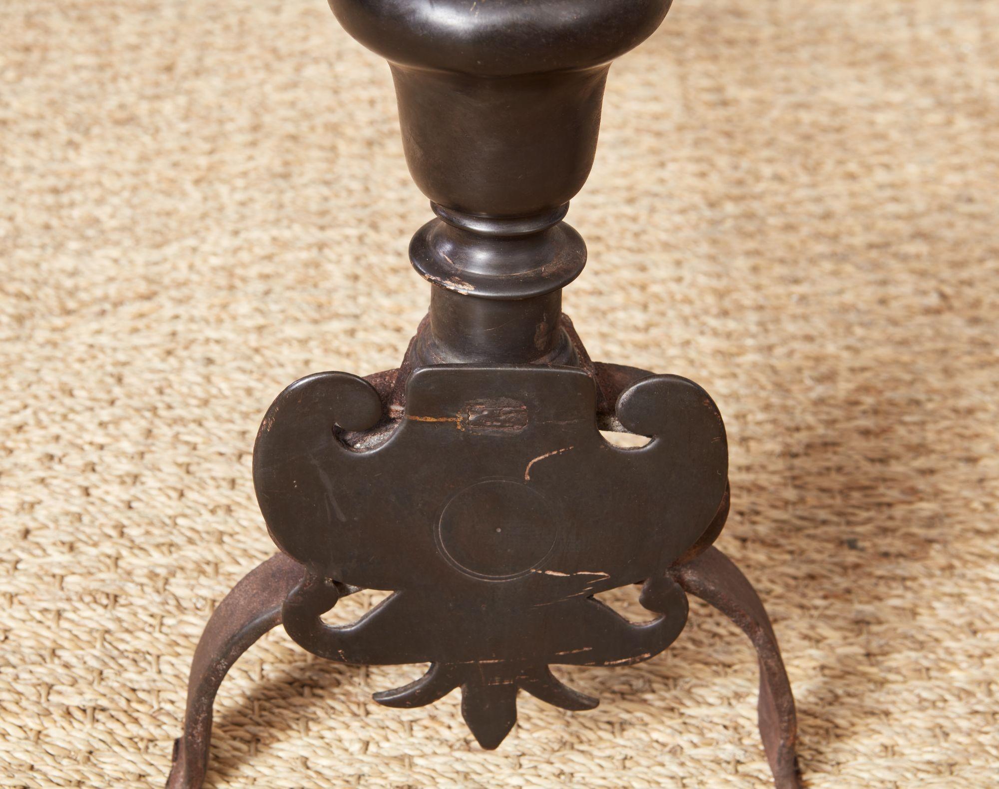 Andirons en bronze italiens C.I.C. 1680 Bon état - En vente à Greenwich, CT
