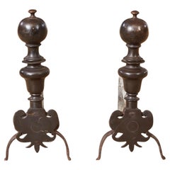 Italian Bronze Andirons c. 1680