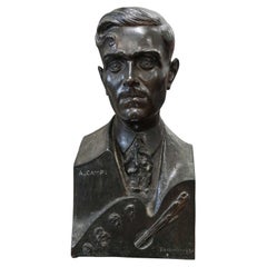 Italian Bronze Bust of Artist A. Campi