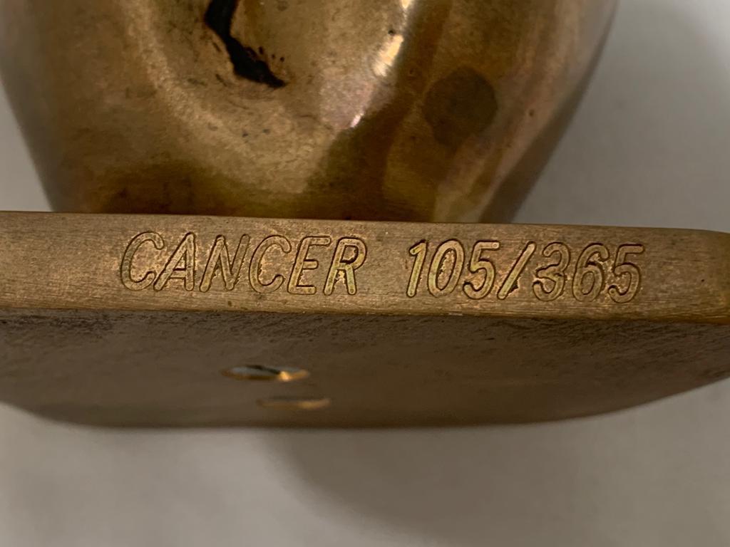 Mid-20th Century Italian Bronze Cancer Sculpture, 1940s For Sale