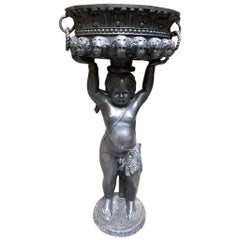 Italian Bronze Cherub Planter, 20th Century