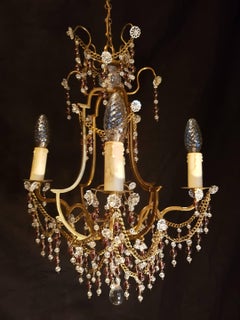Italian Bronze Crystal Chandelier