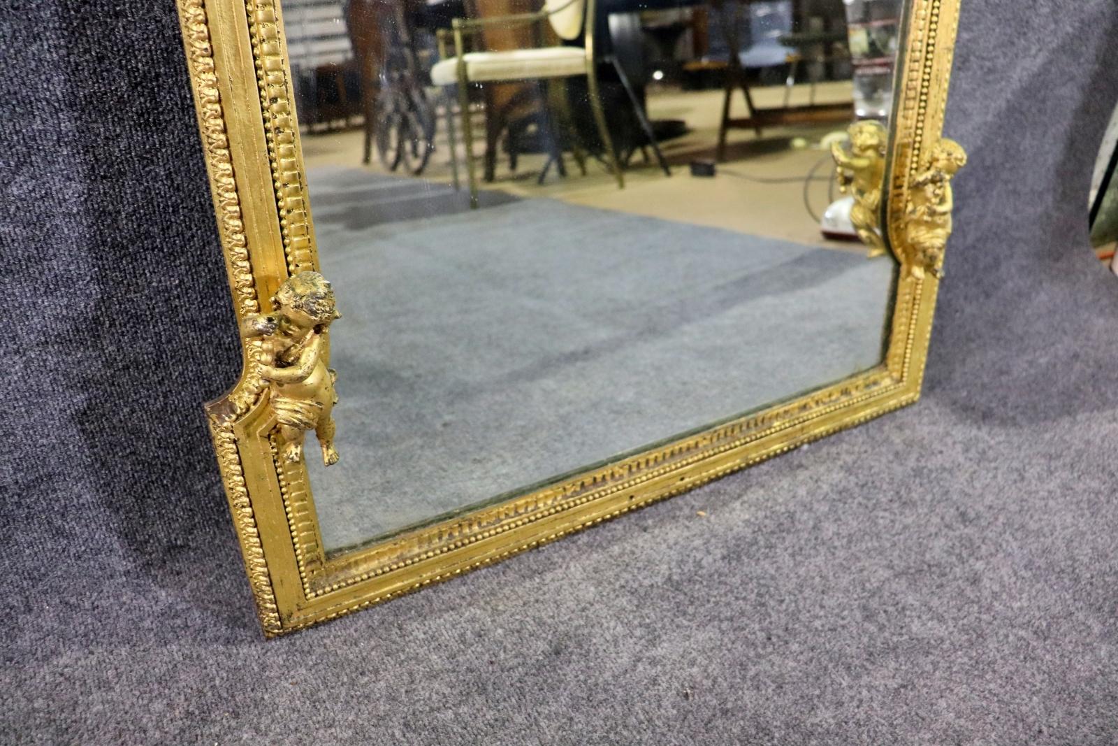 Italian Bronze Figural Wall Mirror Attributed to Caldwell For Sale 2