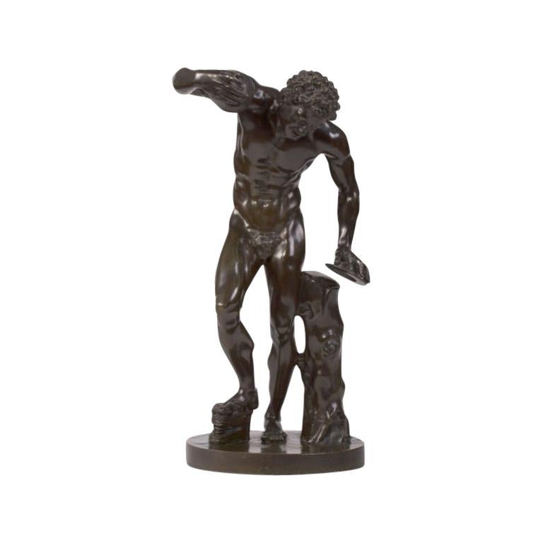 Italienische Bronzefigur des tanzenden Fauns aus der Antike