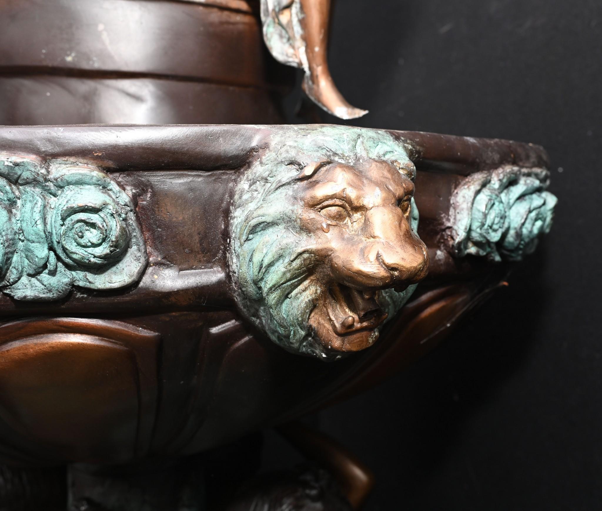 Italienischer Bronze-Gartenbrunnen, Romantische Muse, Maiden-Wasserbild, Wasserskulptur 6
