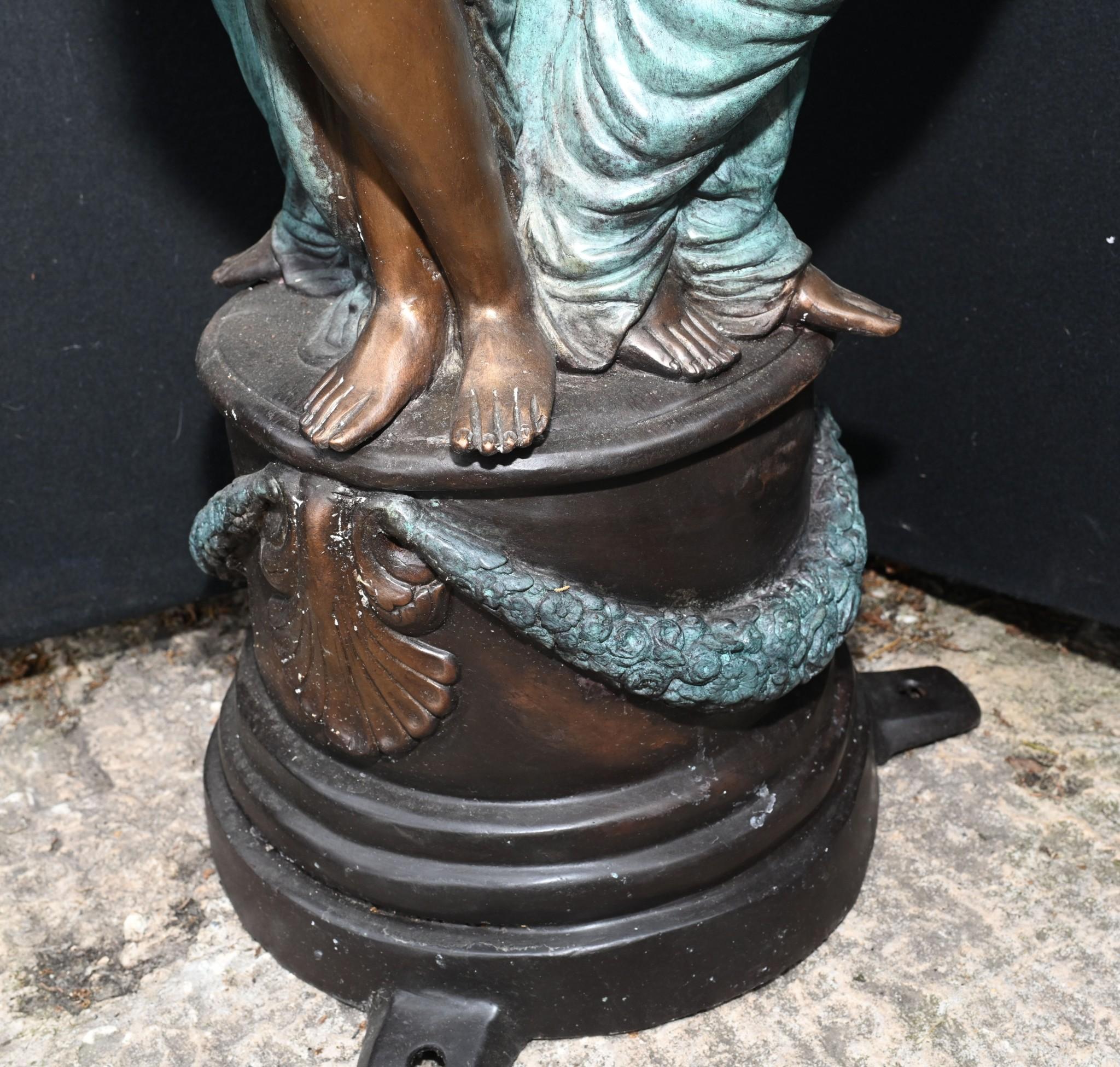 Italienischer Bronze-Gartenbrunnen, Romantische Muse, Maiden-Wasserbild, Wasserskulptur 9
