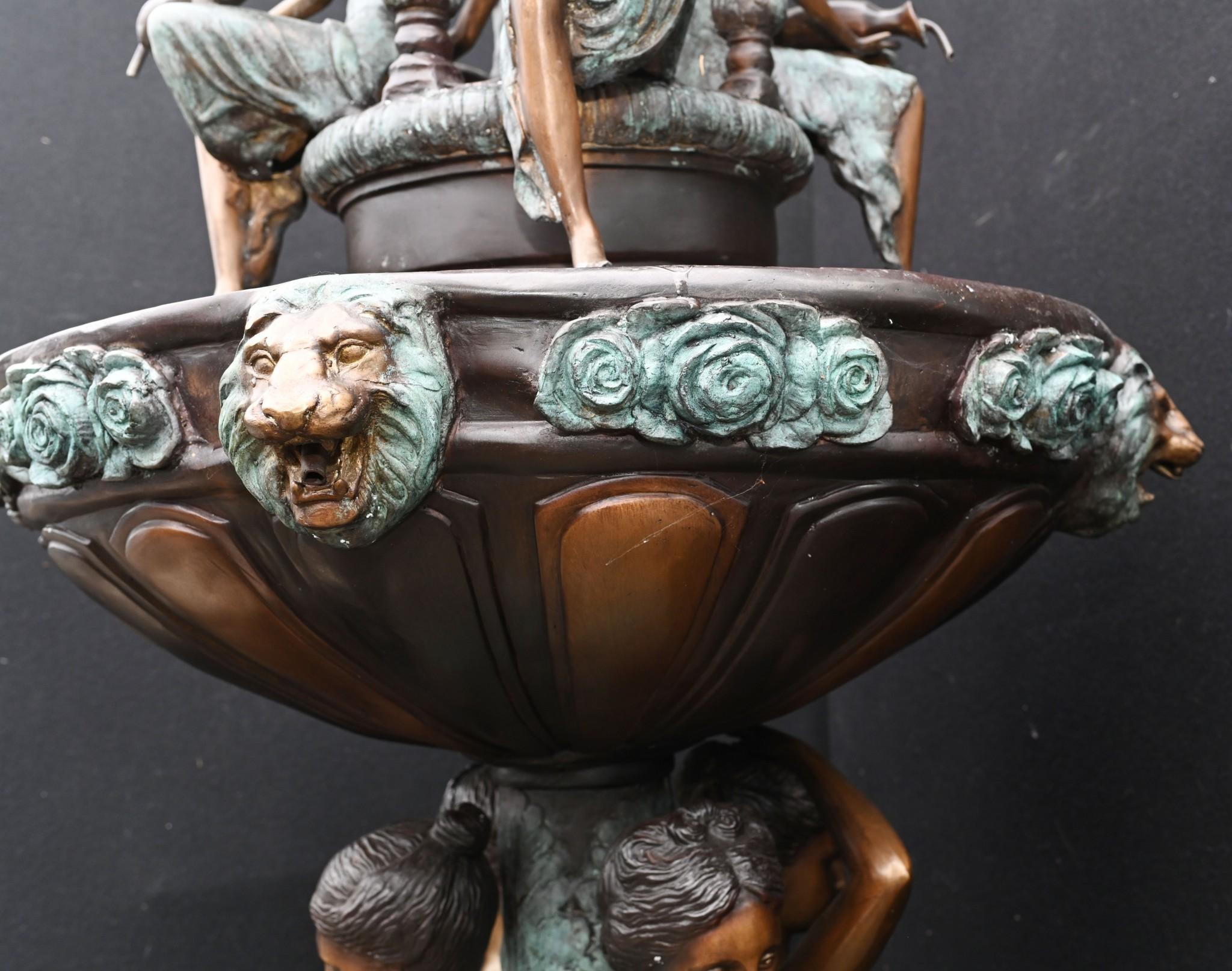 Italienischer Bronze-Gartenbrunnen, Romantische Muse, Maiden-Wasserbild, Wasserskulptur 13