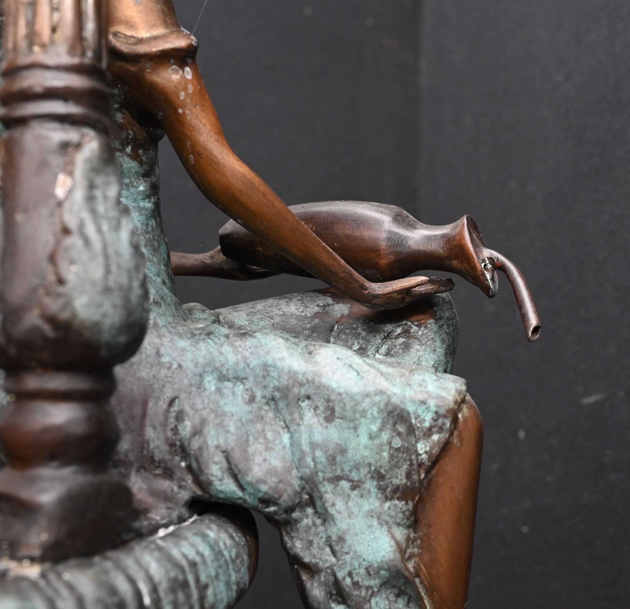 Italienischer Bronze-Gartenbrunnen, Romantische Muse, Maiden-Wasserbild, Wasserskulptur 16