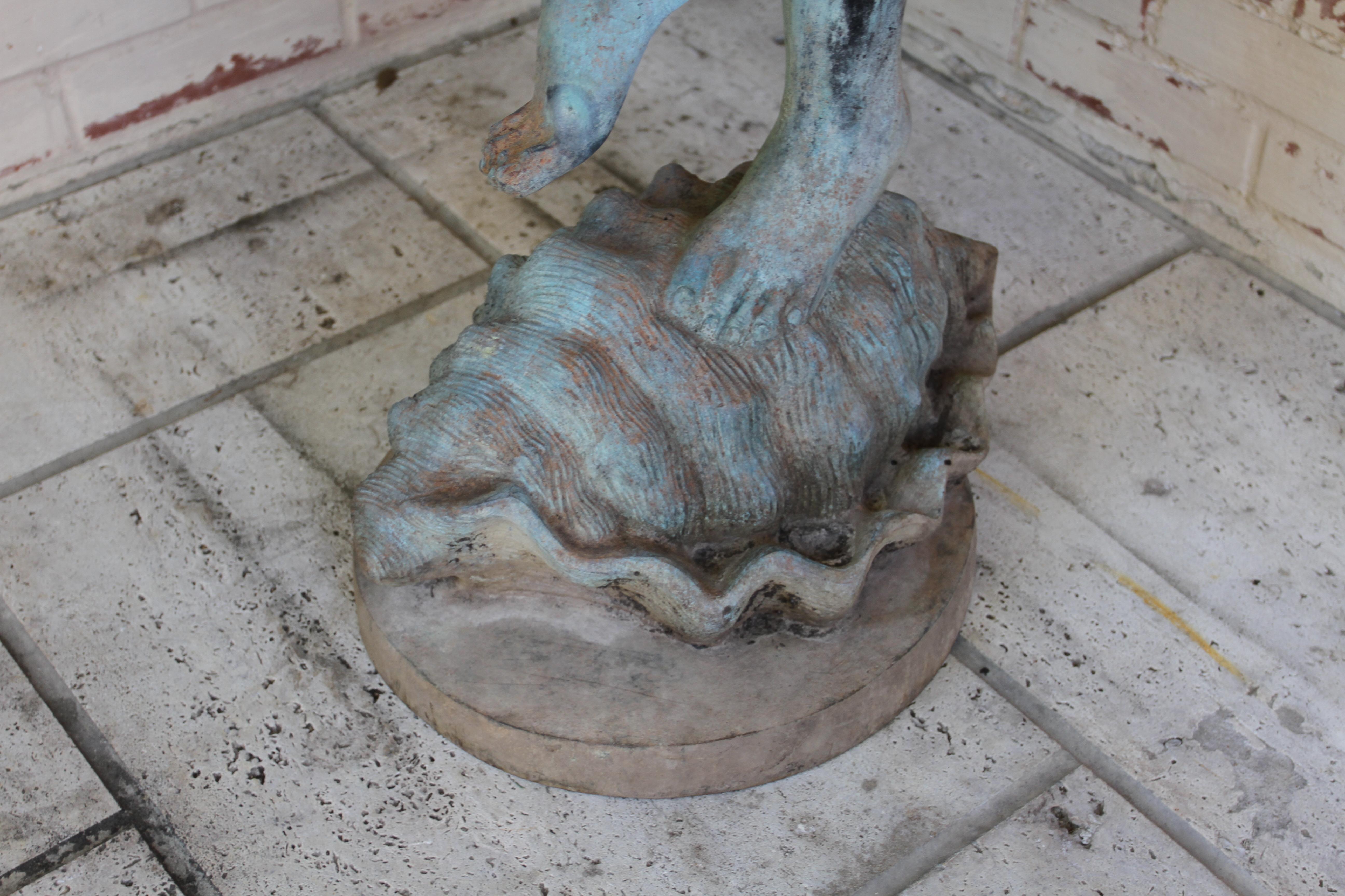 Statue de jardin ou fontaine en bronze italienne représentant Pan jouant de la flûte, début C.I.C. en vente 9