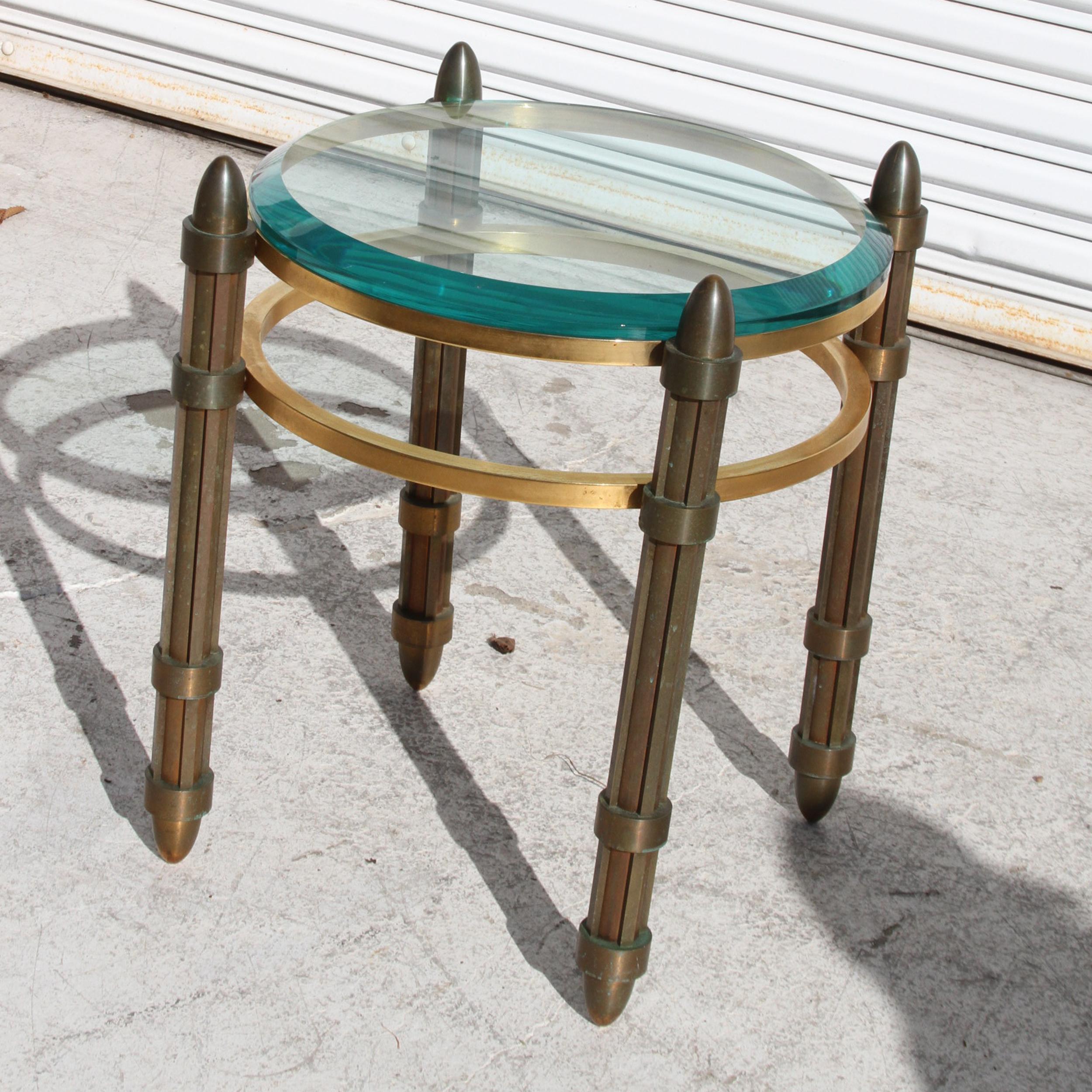 Mid-Century Modern Table d'appoint italienne en verre bronze en vente