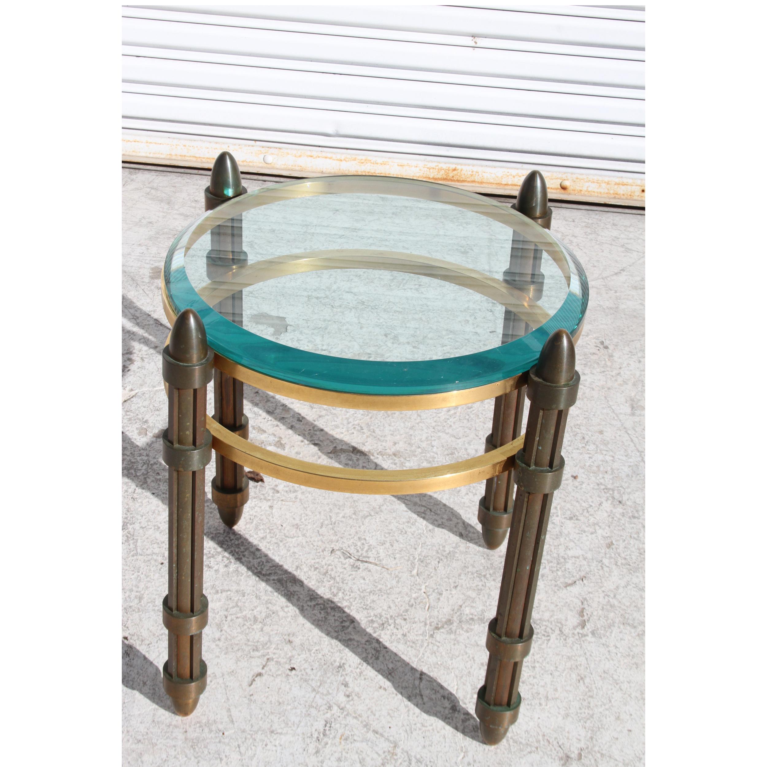 Table d'appoint italienne en verre bronze Bon état - En vente à Pasadena, TX