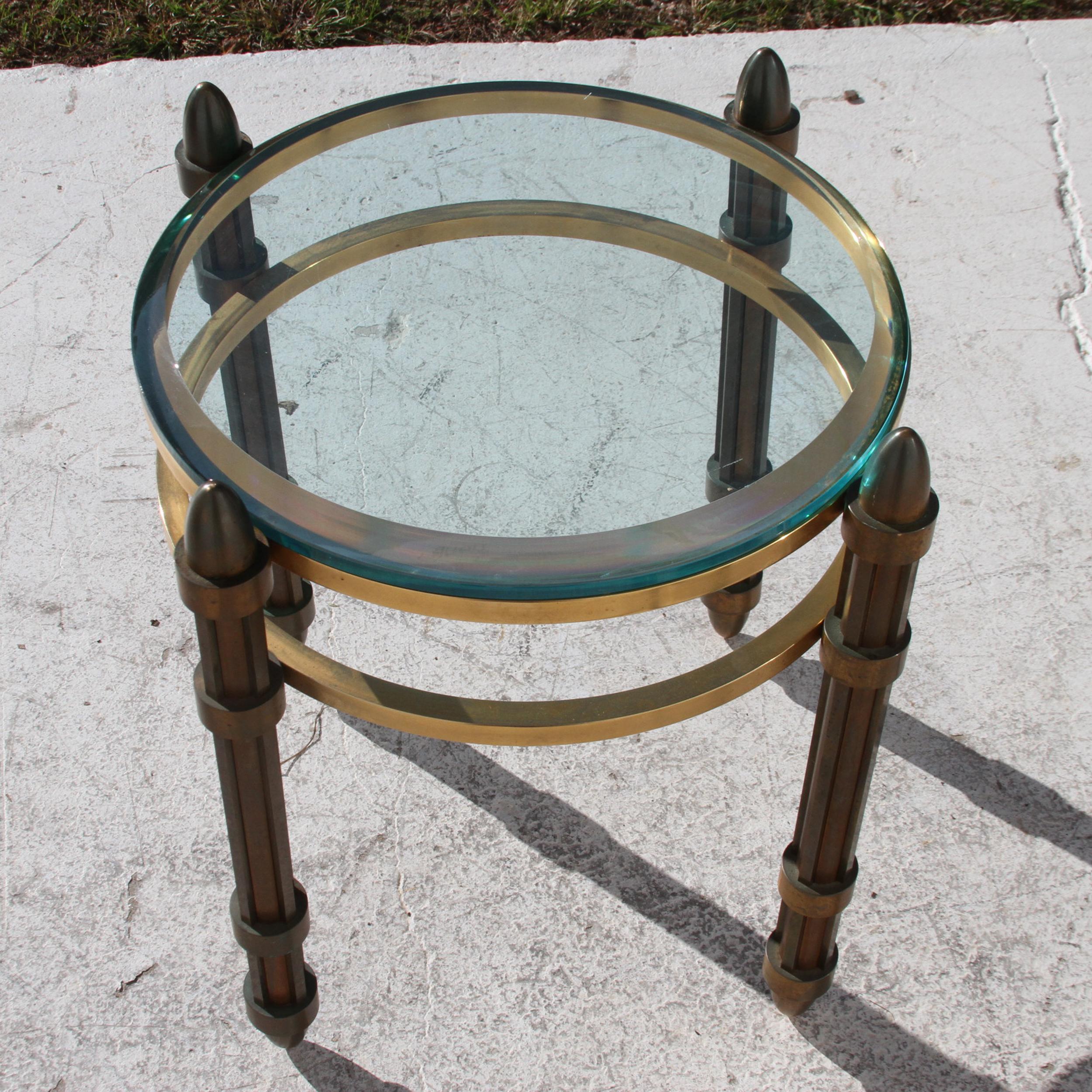 Italienischer Beistelltisch aus Bronzeglas