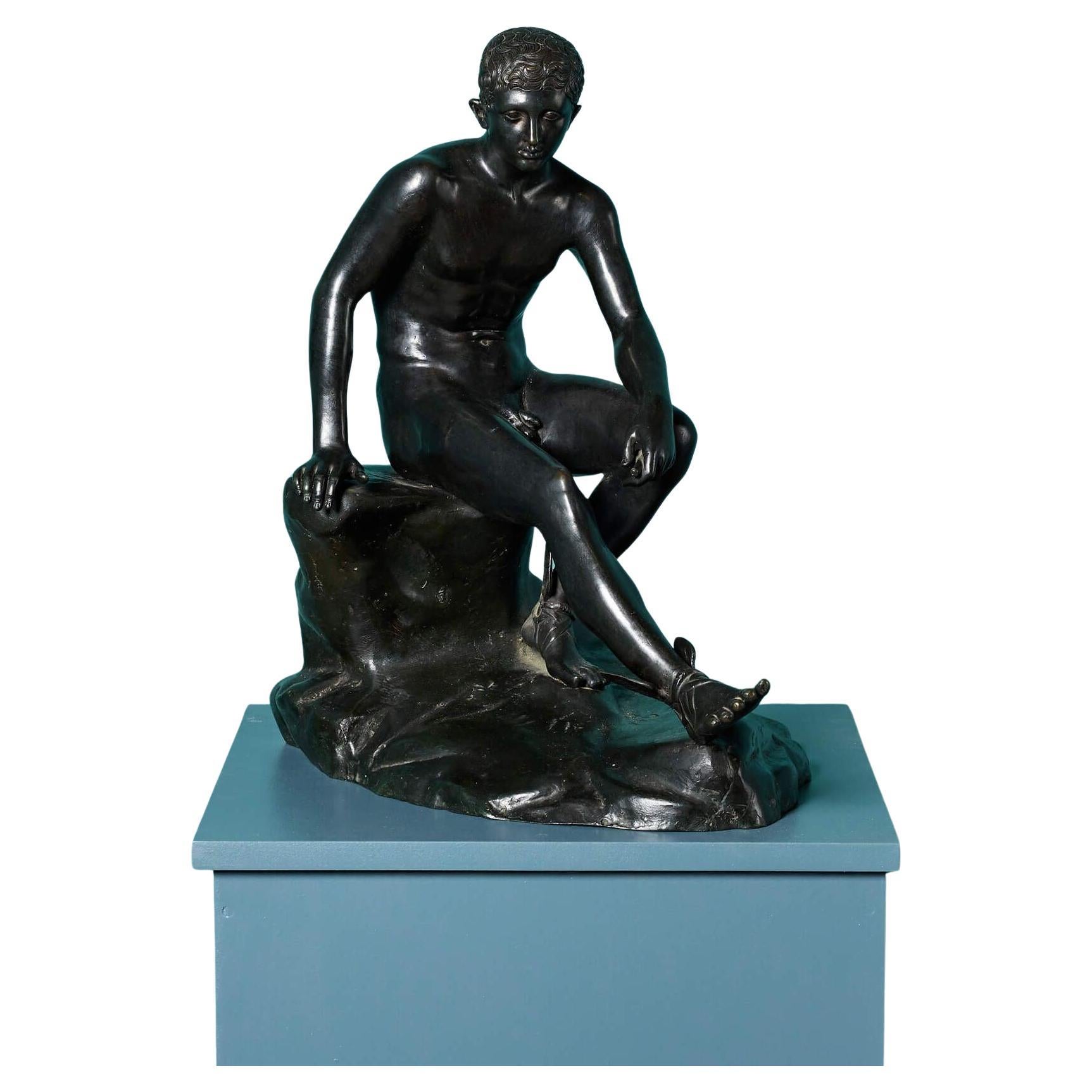 Italian Bronze Grand Tour Seated Hermes After the Antique