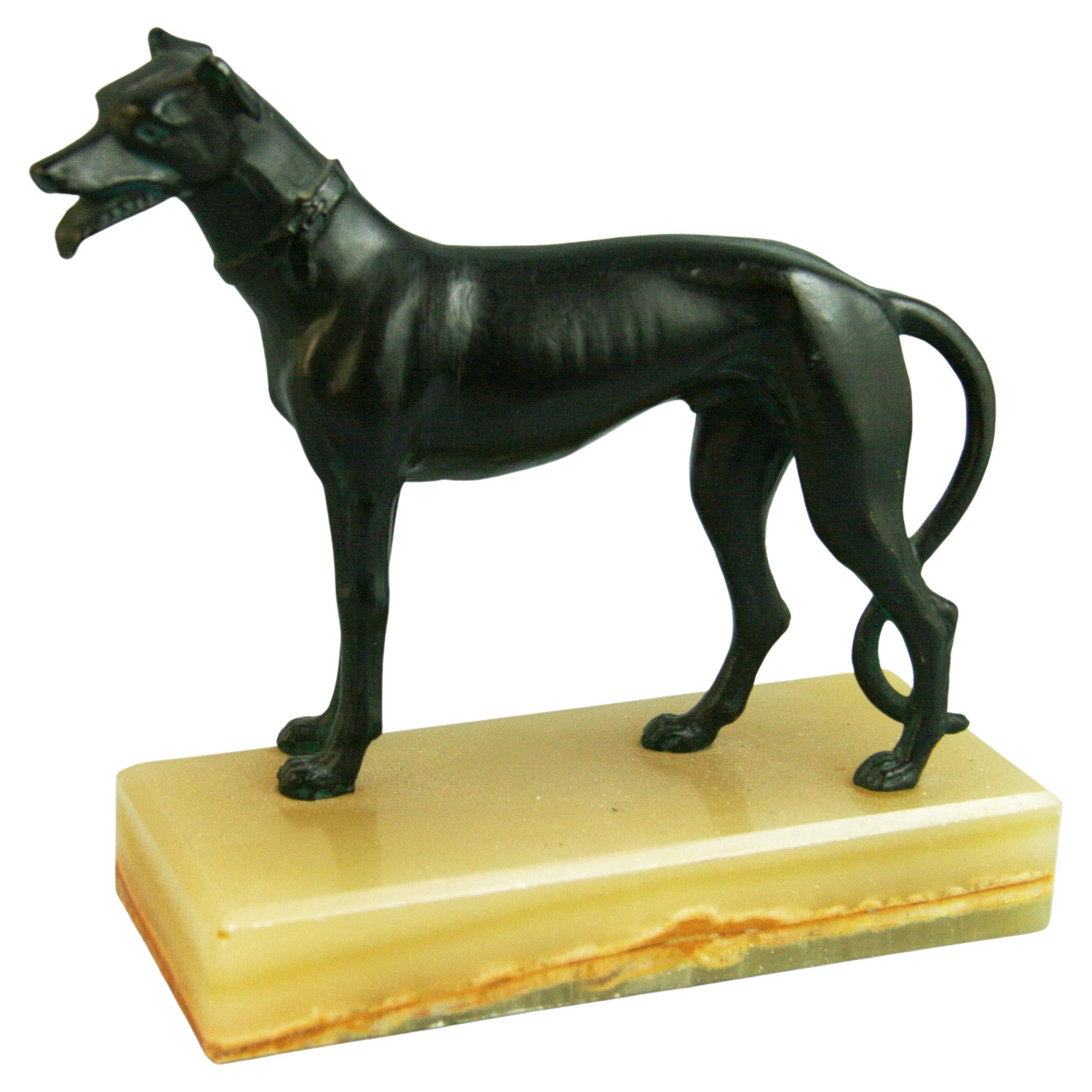 Italienische Windhund-Skulptur aus Bronze im Angebot
