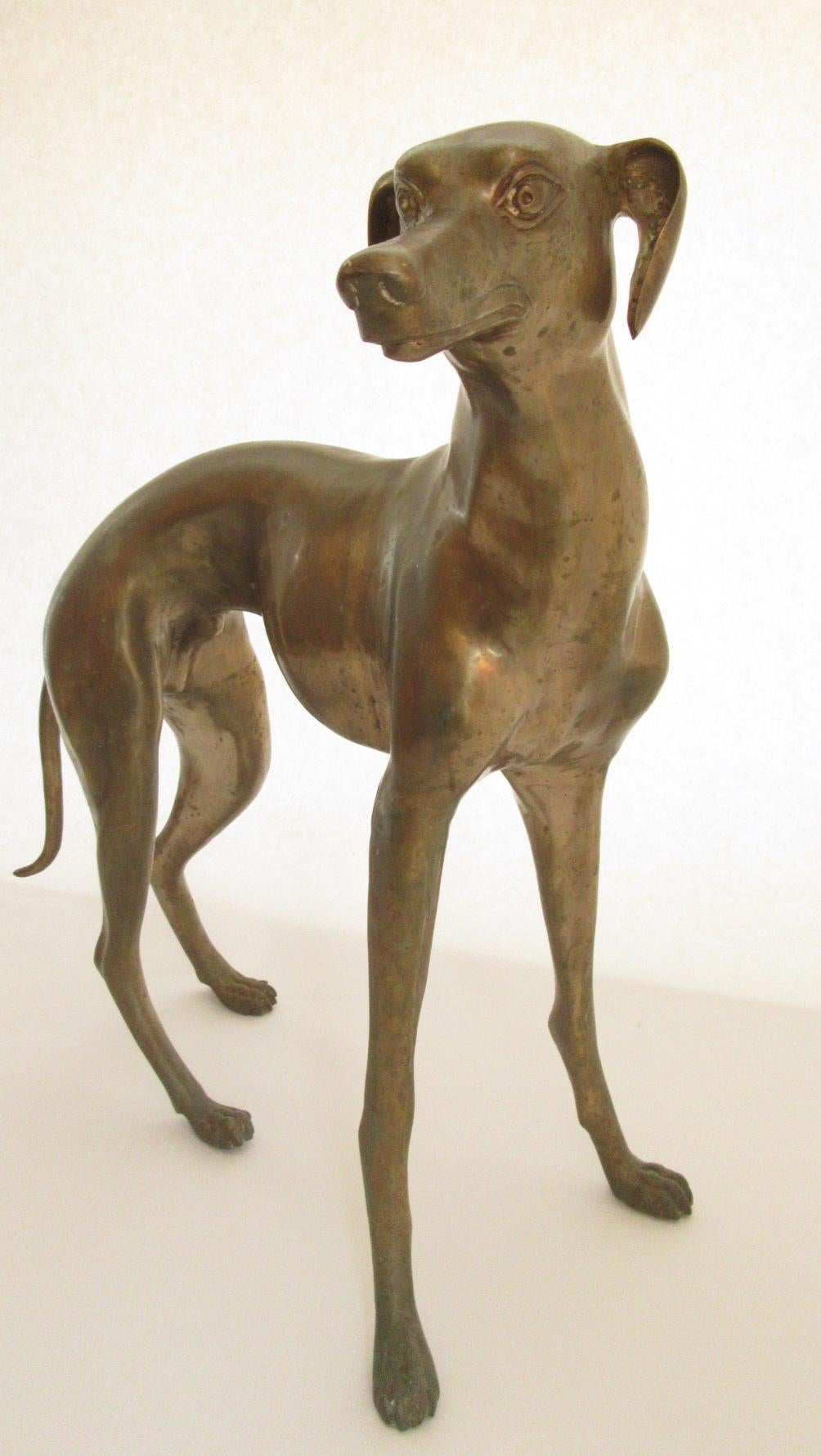 Art Deco Italian Bronze Greyhounds