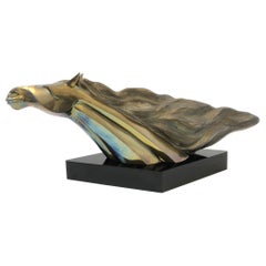 Italian Bronze Horse Head Sculpture by Maxime Delo