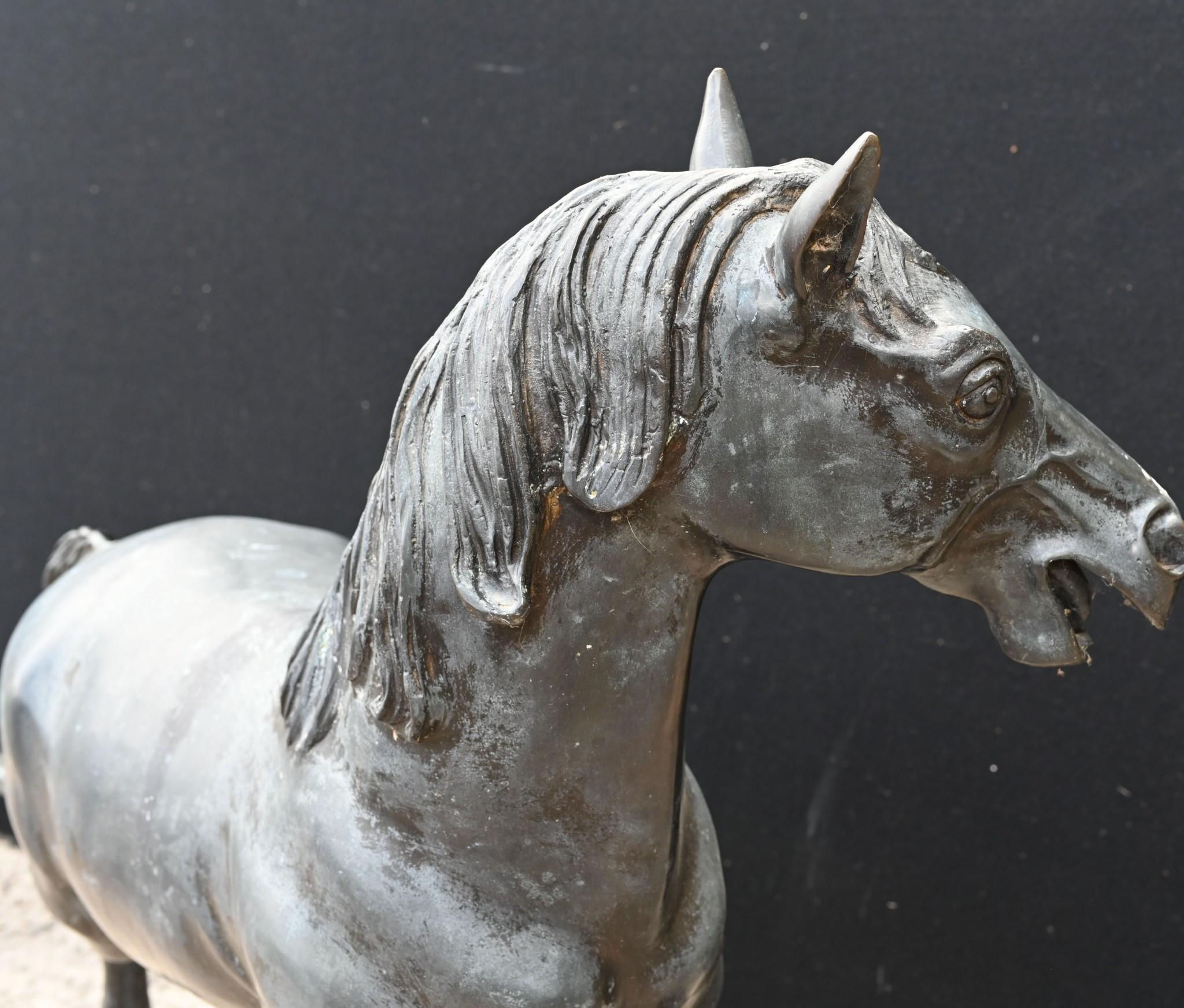 Statue italienne de cheval en bronze, moulage de jardin en bronze en vente 2