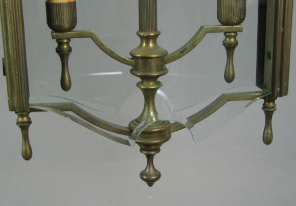 Mid-20th Century Gio Ponti Style Italian Bronze Thin Profile Lantern Circa 1940's