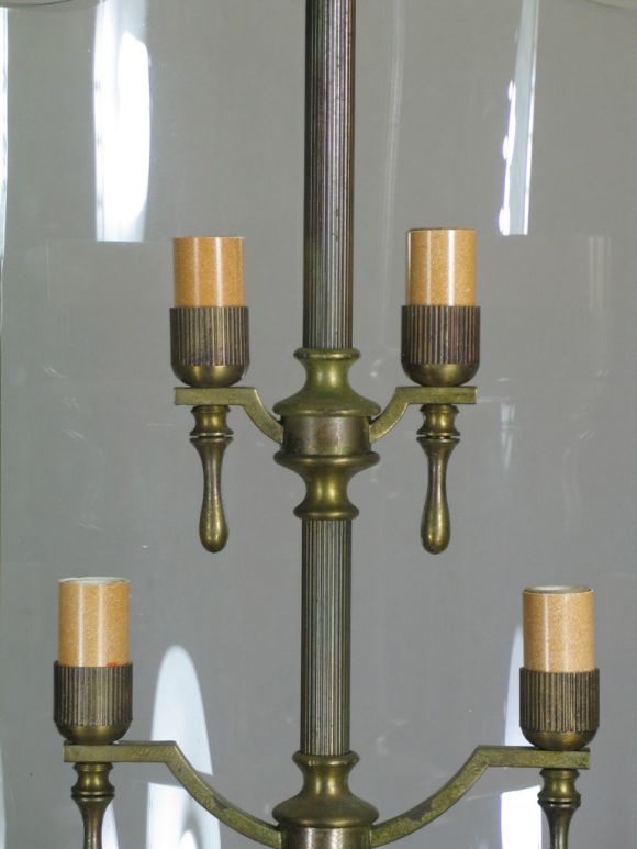 Gio Ponti Style Italian Bronze Thin Profile Lantern Circa 1940's 1