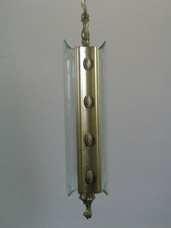 Gio Ponti Style Italian Bronze Thin Profile Lantern Circa 1940's 2