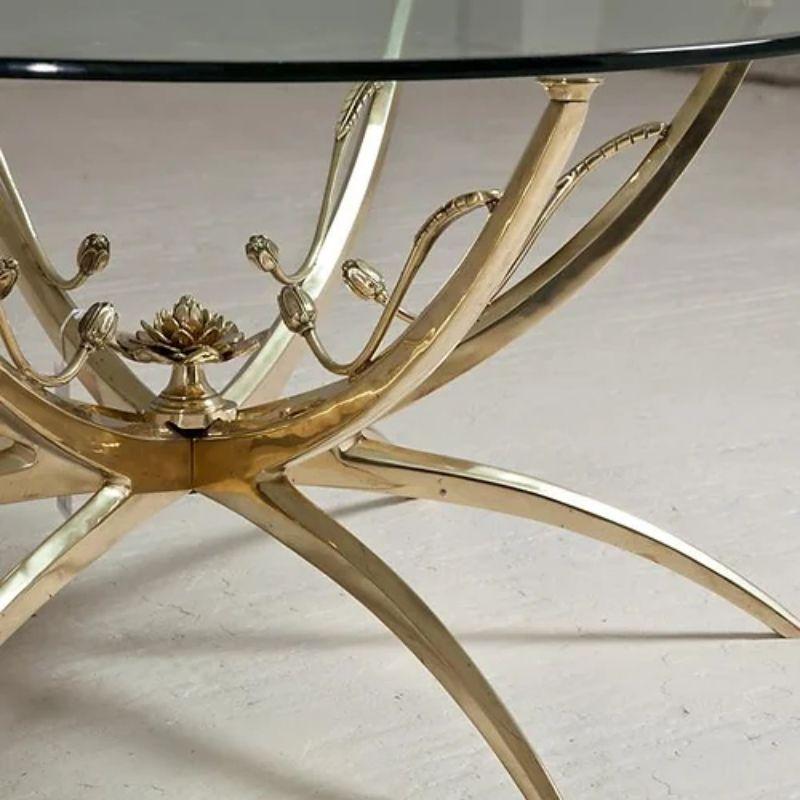 Mid-Century Modern Italian Bronze Lotus Leaf Coffee Table, 1950s
