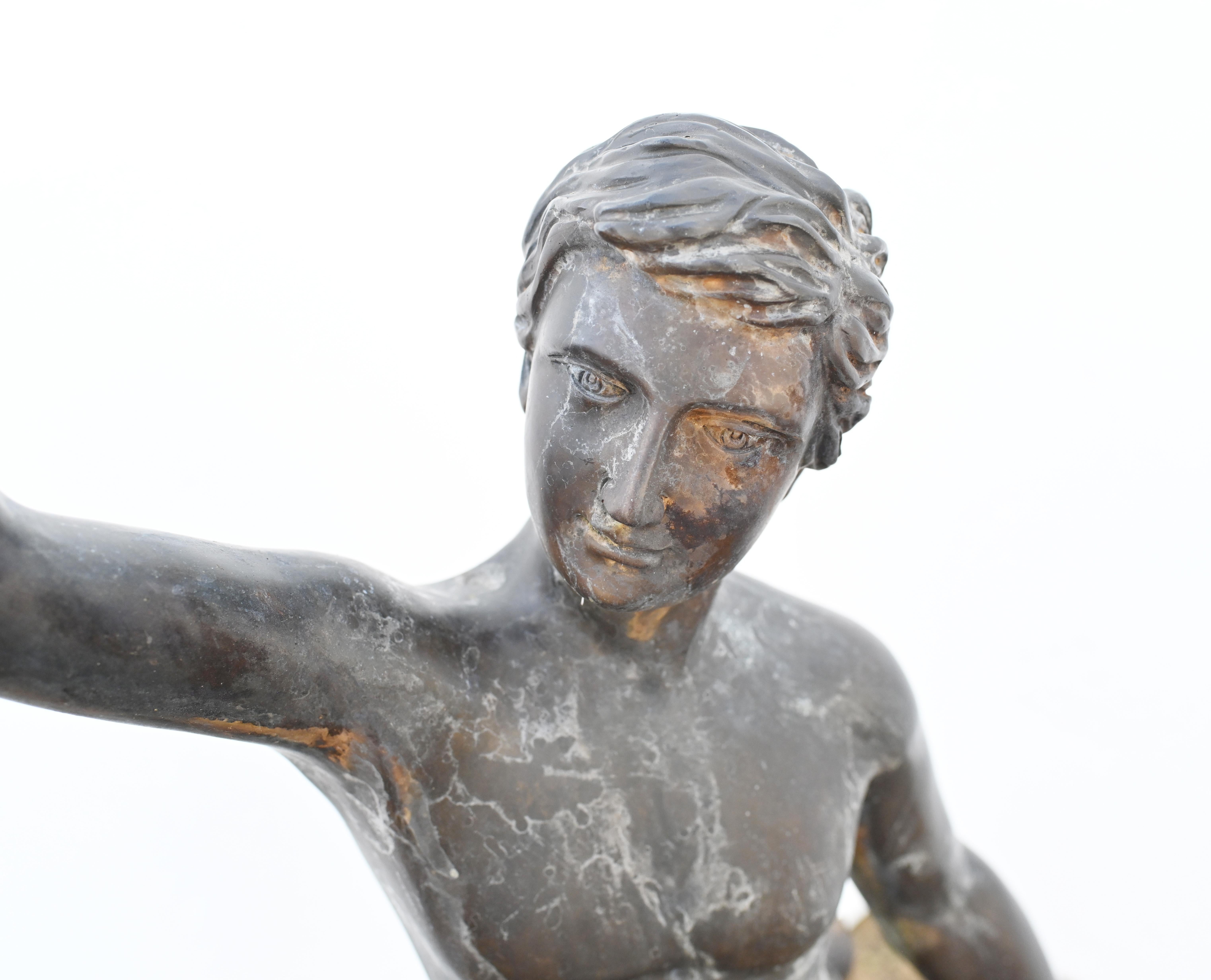 Italian Bronze Lovers Statue Classical Antiquity Garden Art For Sale 3
