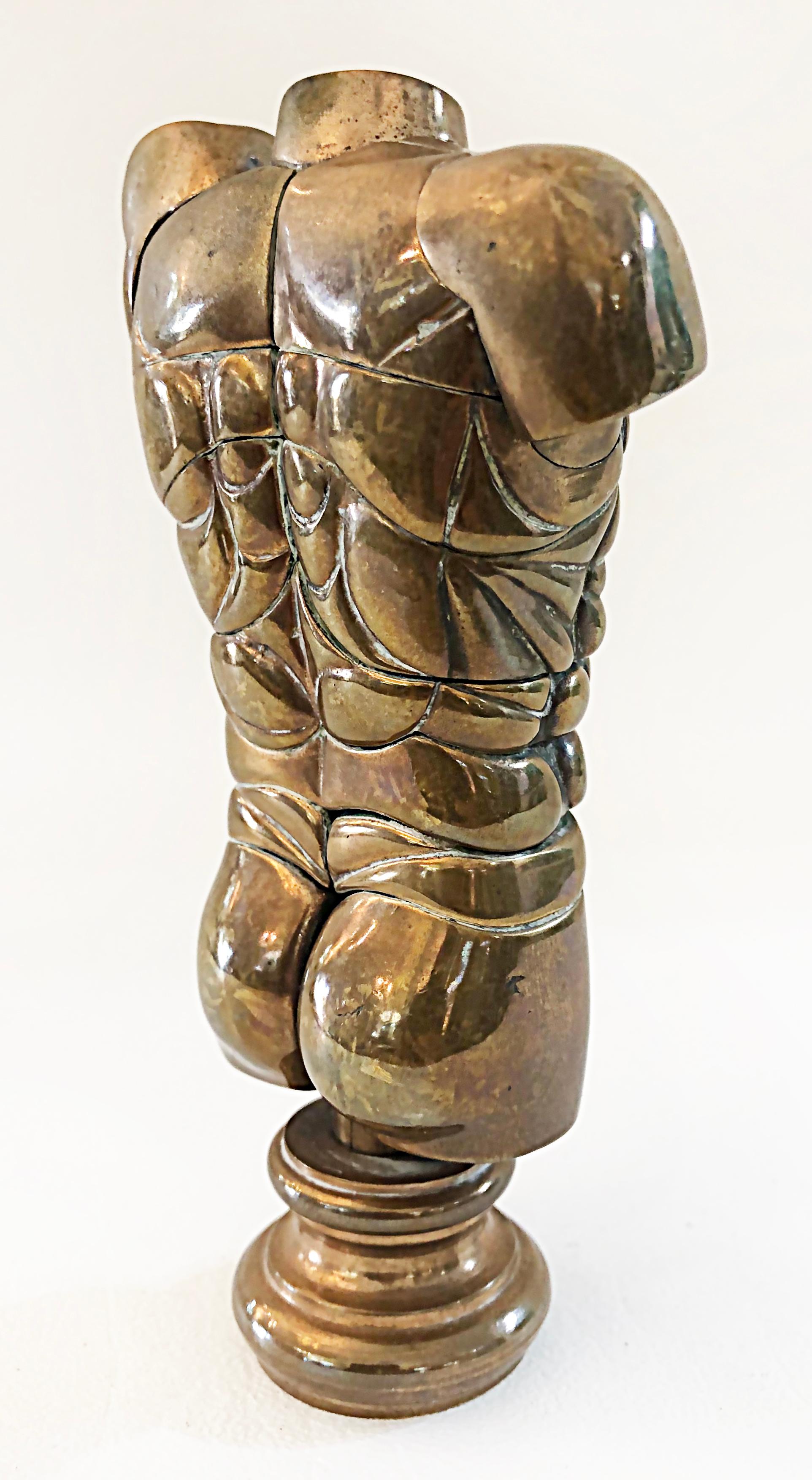 Gilt Italian Bronze Miguel Ortiz Berrocal Sculpture 