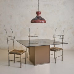 Italian Bronze Mirrored Dining Table Attributed to Gavina, 1975