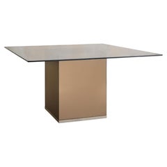 Italian Bronze Mirrored Dining Table Attributed to Gavina, 1975