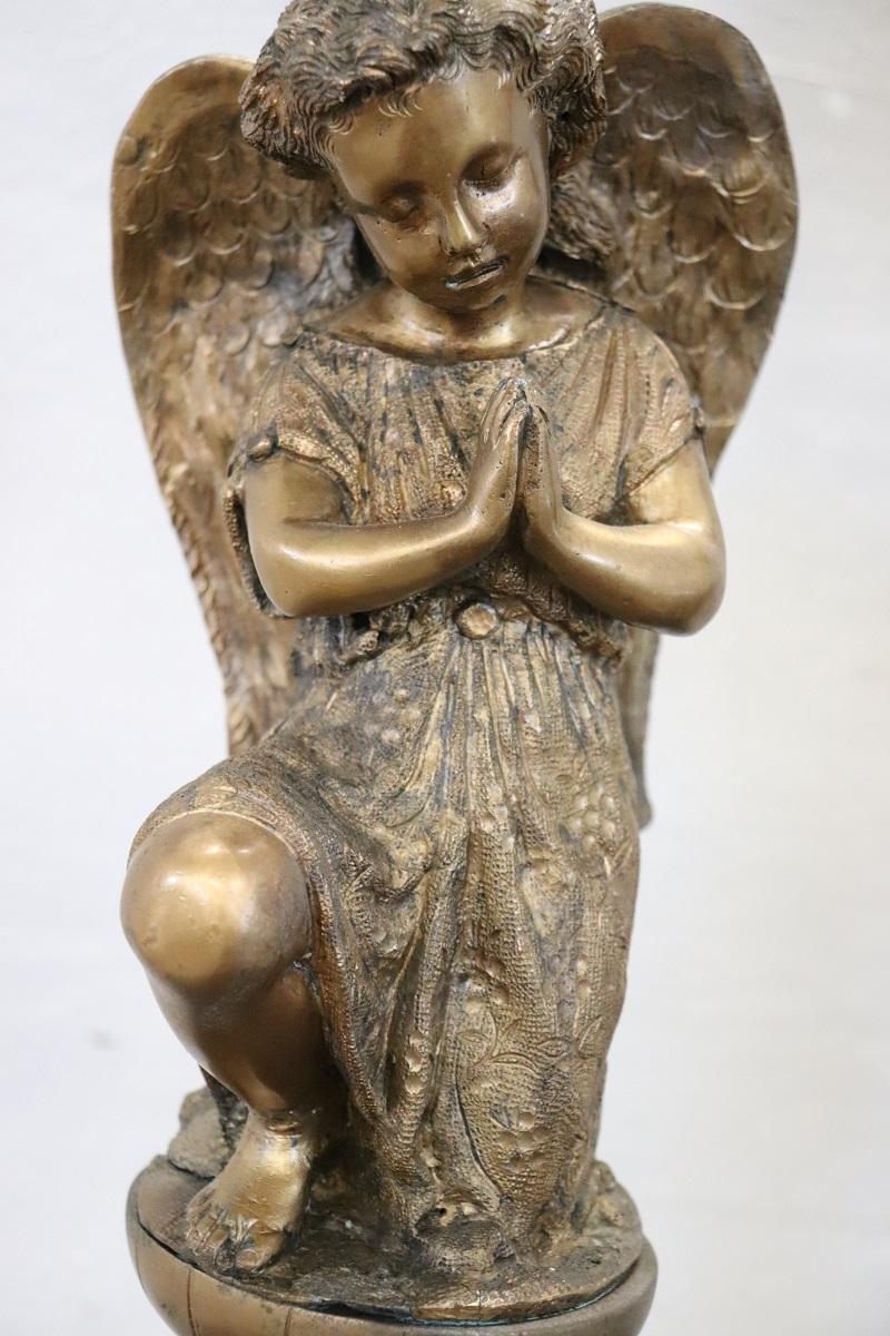 Bronzo Coppia di candelabri o lampade da tavolo antichi in bronzo con sette luci in vendita