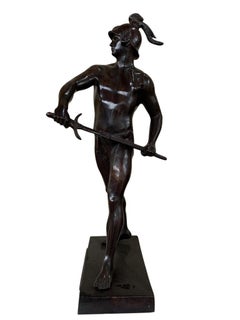 Italian Bronze Roman Gladiator Statue Honor Patria, 20th Century