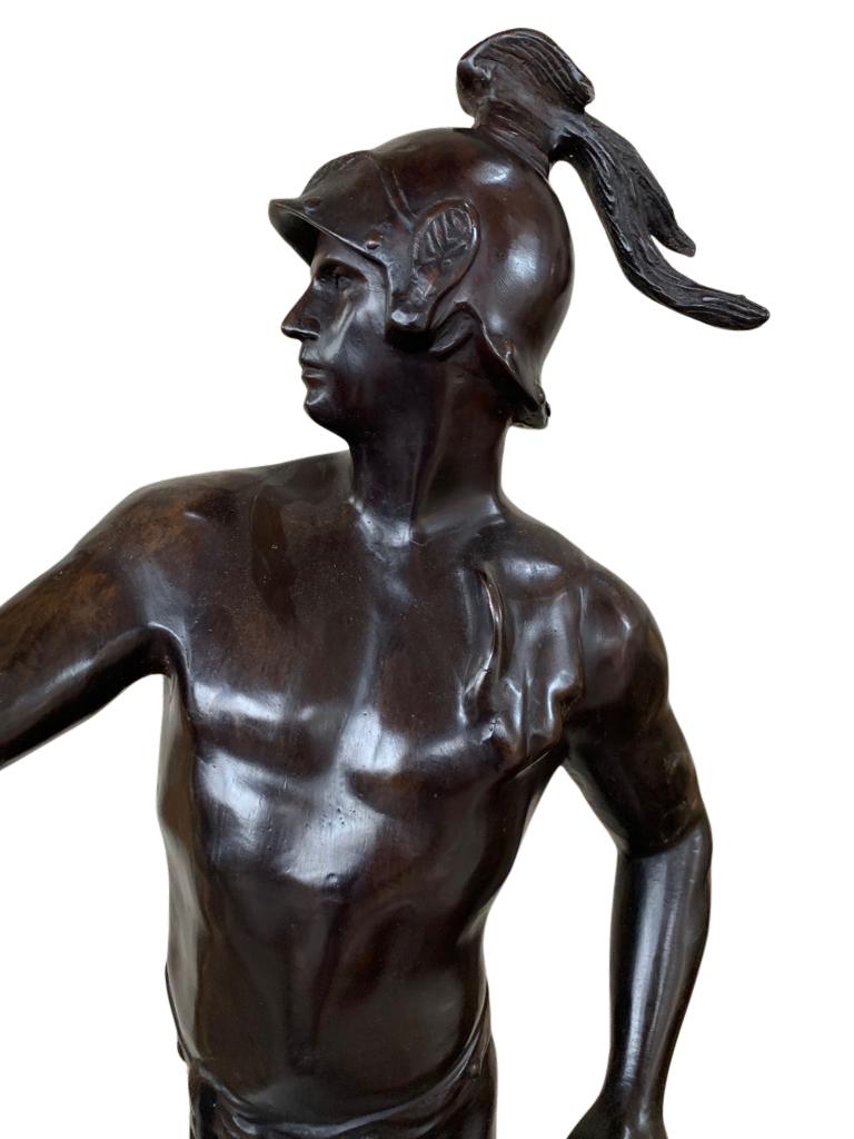 Italian Bronze Roman Gladiator Statue Honor Patria, 20th Century In Excellent Condition For Sale In London, GB