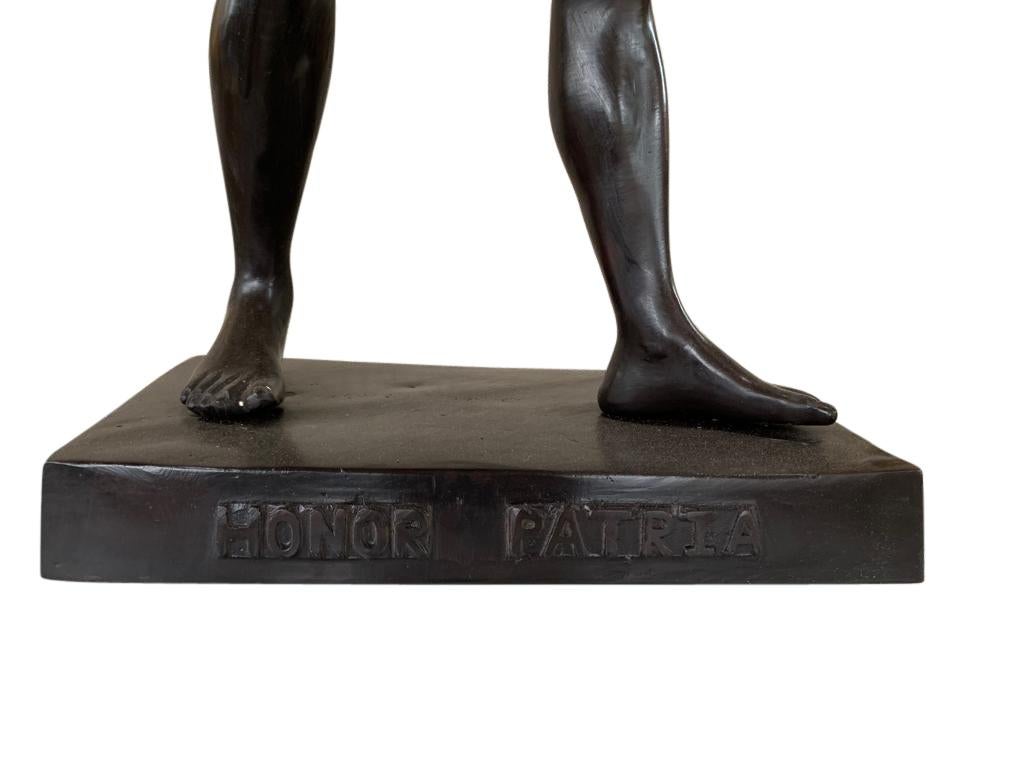 Italian Bronze Roman Gladiator Statue Honor Patria, 20th Century For Sale 2