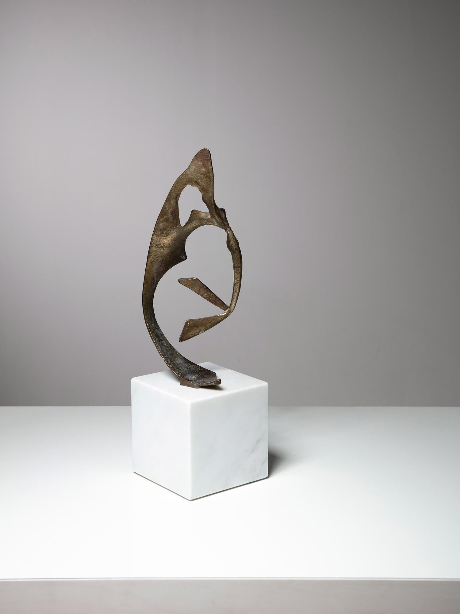Italian Bronze and Marble Sculpture, Italy, 1960s In Good Condition For Sale In Milan, IT