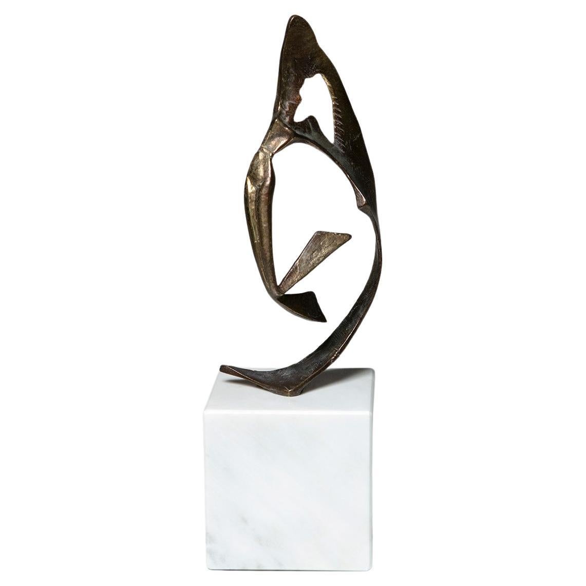 Italian Bronze and Marble Sculpture, Italy, 1960s For Sale