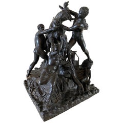 Italian Bronze Sculpture Group of the Farnese Bull, 19th Century