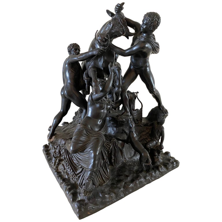 Italian Bronze Sculpture Group of the Farnese Bull, 19th Century For Sale  at 1stDibs