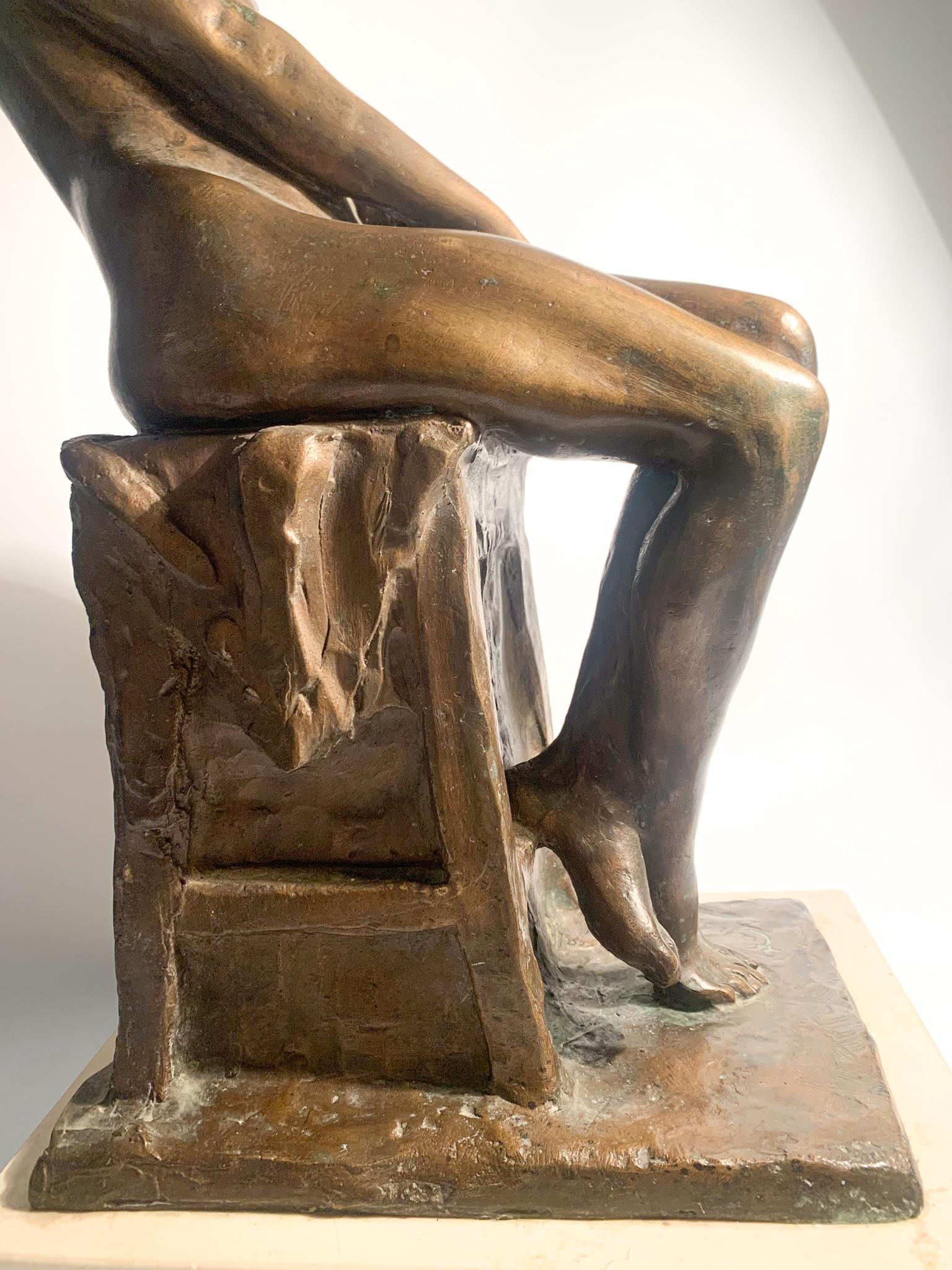 Italian Bronze Sculpture of a Nude Woman by Aurelio Capsoni, Early 1900 4