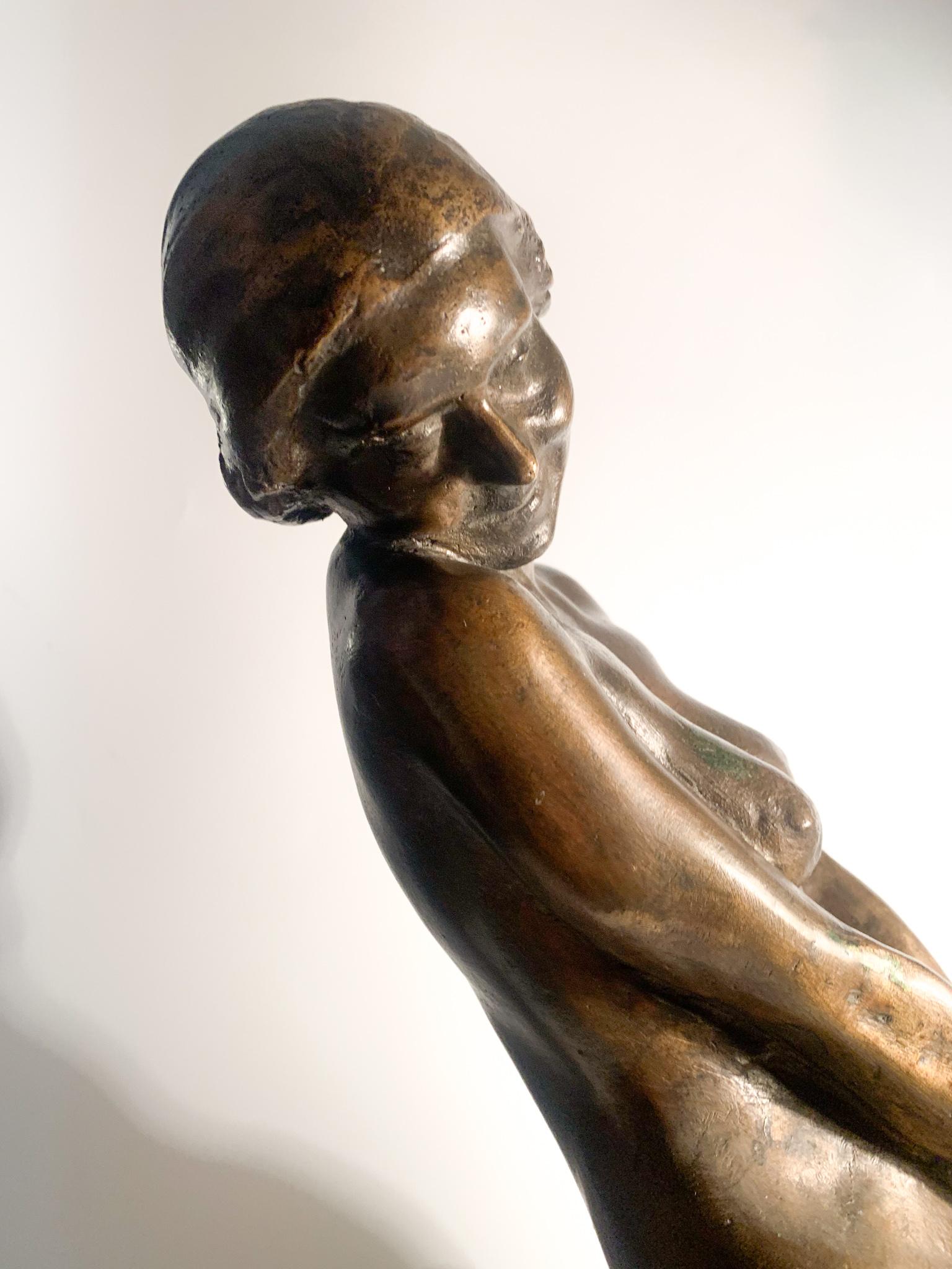 italian bronze statue of woman