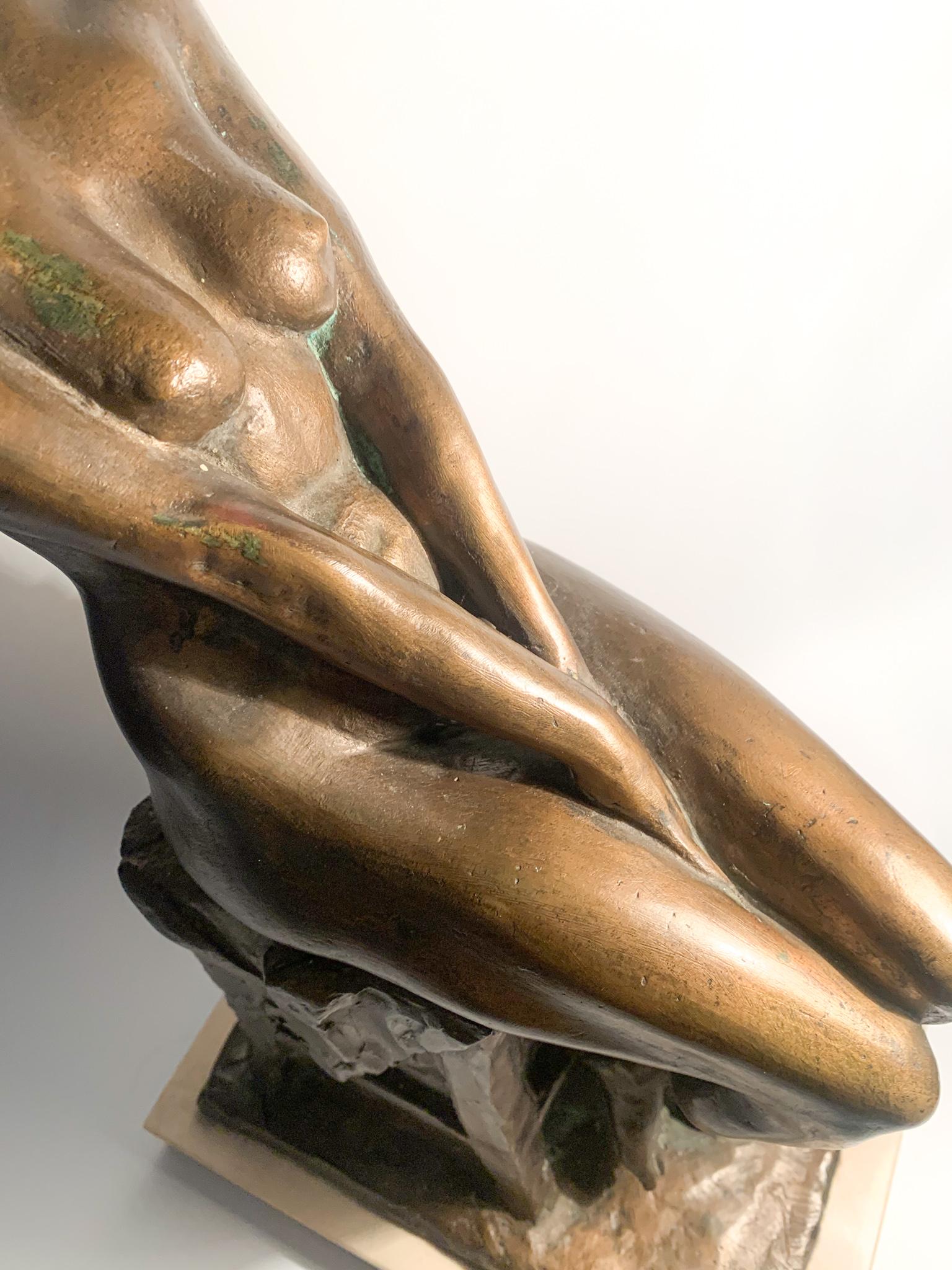 Italian Bronze Sculpture of a Nude Woman by Aurelio Capsoni, Early 1900 For Sale 1