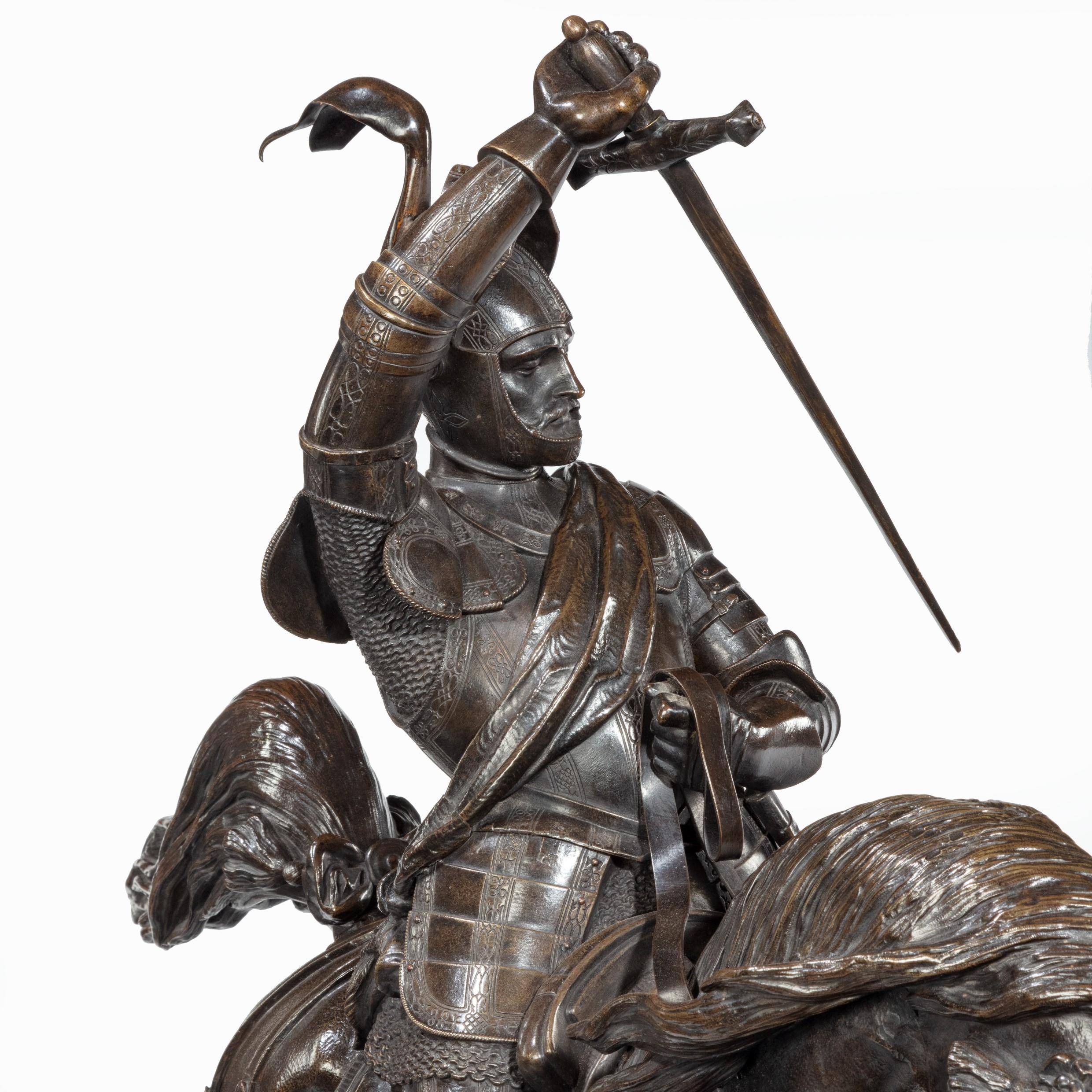 Italian Bronze Sculpture of Emanuele Filiberto, Duke of Savoia, Carlomarochetti 11