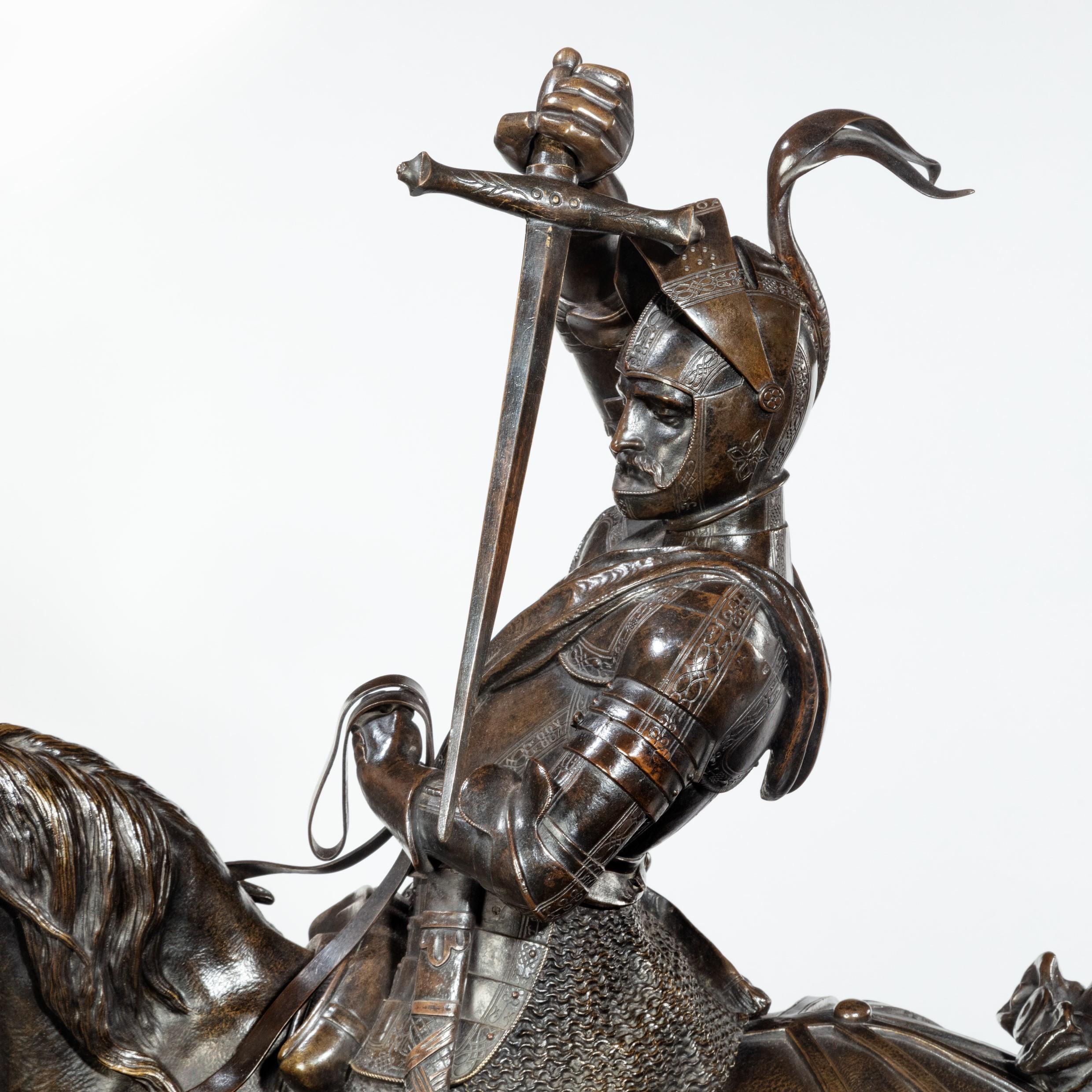 Italian Bronze Sculpture of Emanuele Filiberto, Duke of Savoia, Carlomarochetti 12