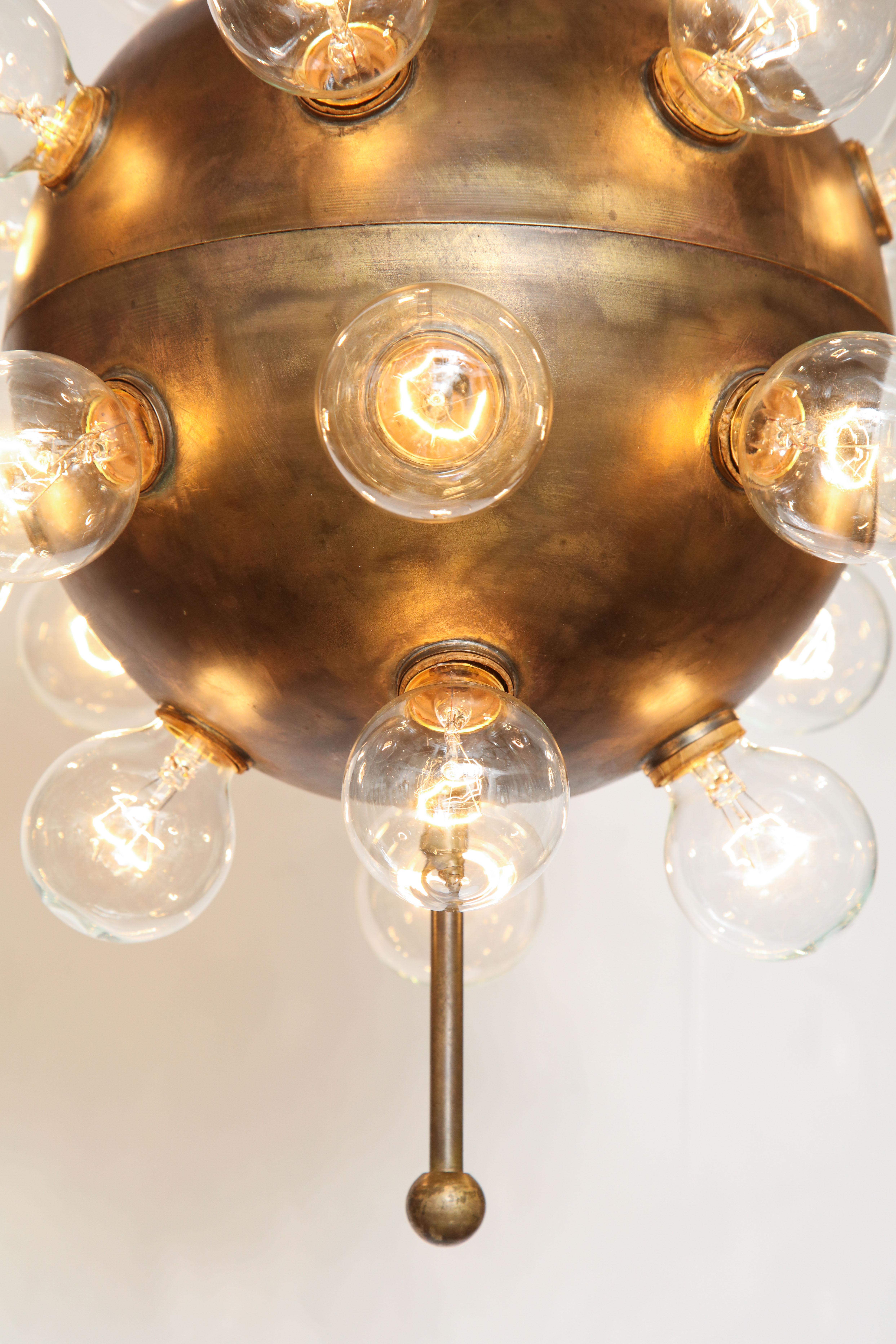 Oscar Torlasco Bronze Sputnik Chandelier 3