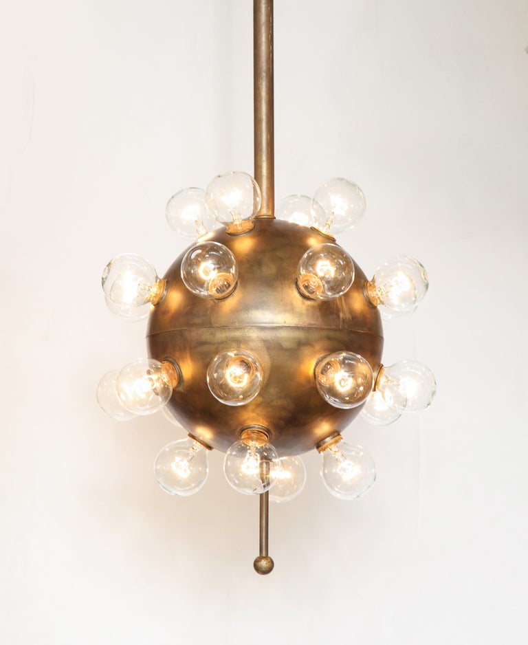 Italian Bronze Sputnik Chandelier, 1 of 2 For Sale at 1stdibs