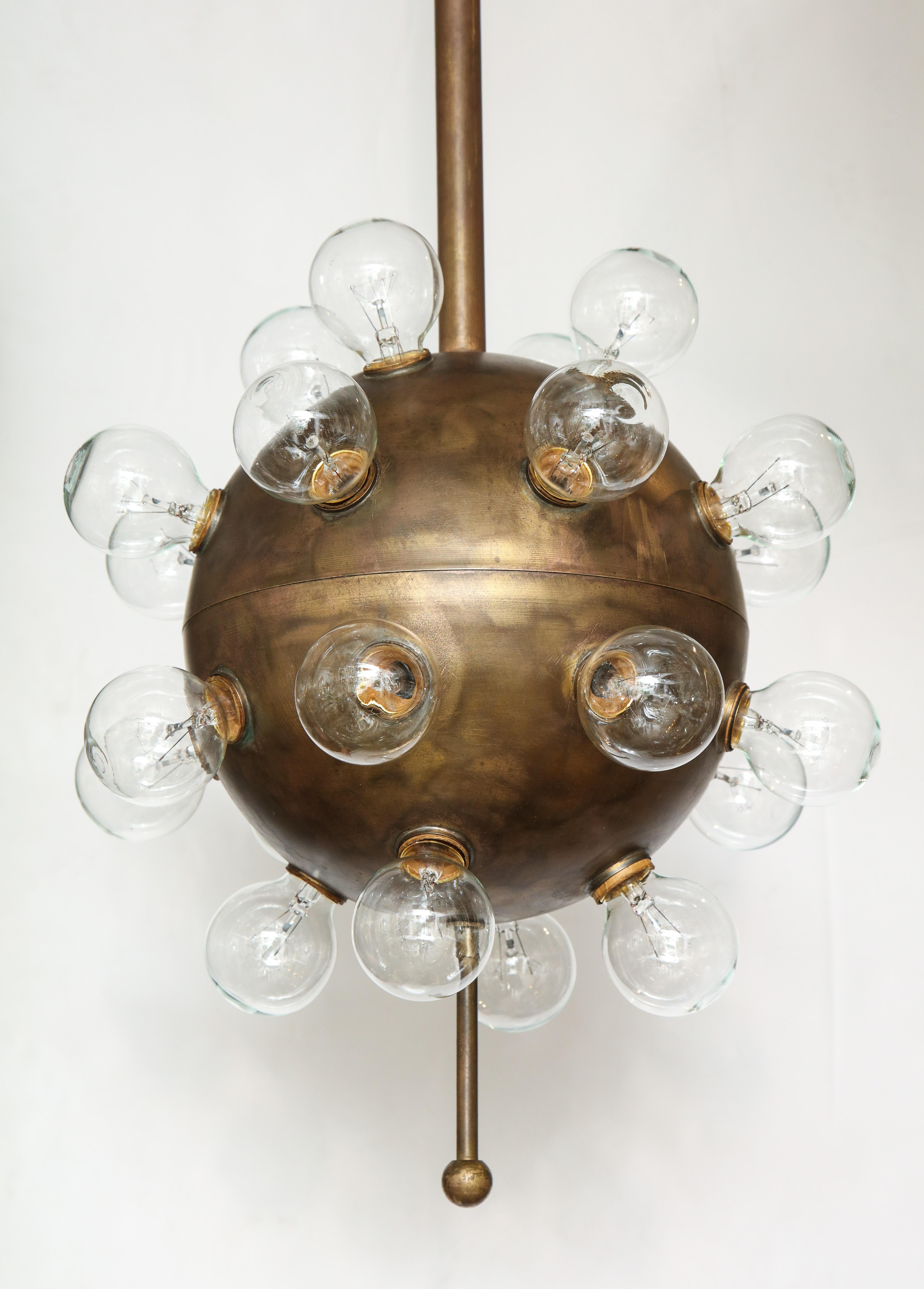 Oscar Torlasco Bronze Sputnik Chandelier 1