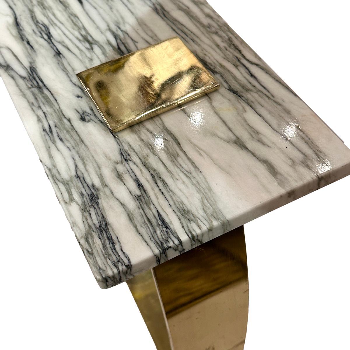 Bronzo Italian Bronze Table with Marble Top in vendita